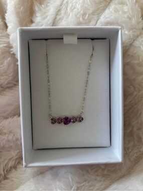 ryze heart bar necklace sterling silver plum perfect
